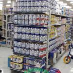 Giá kệ siêu thị bày hàng sữa tại Long An