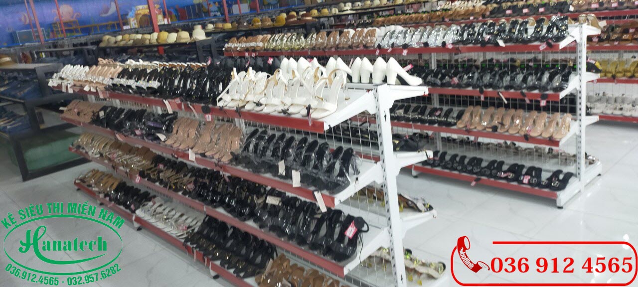 Giá kệ trưng bày giày dép tại Long An