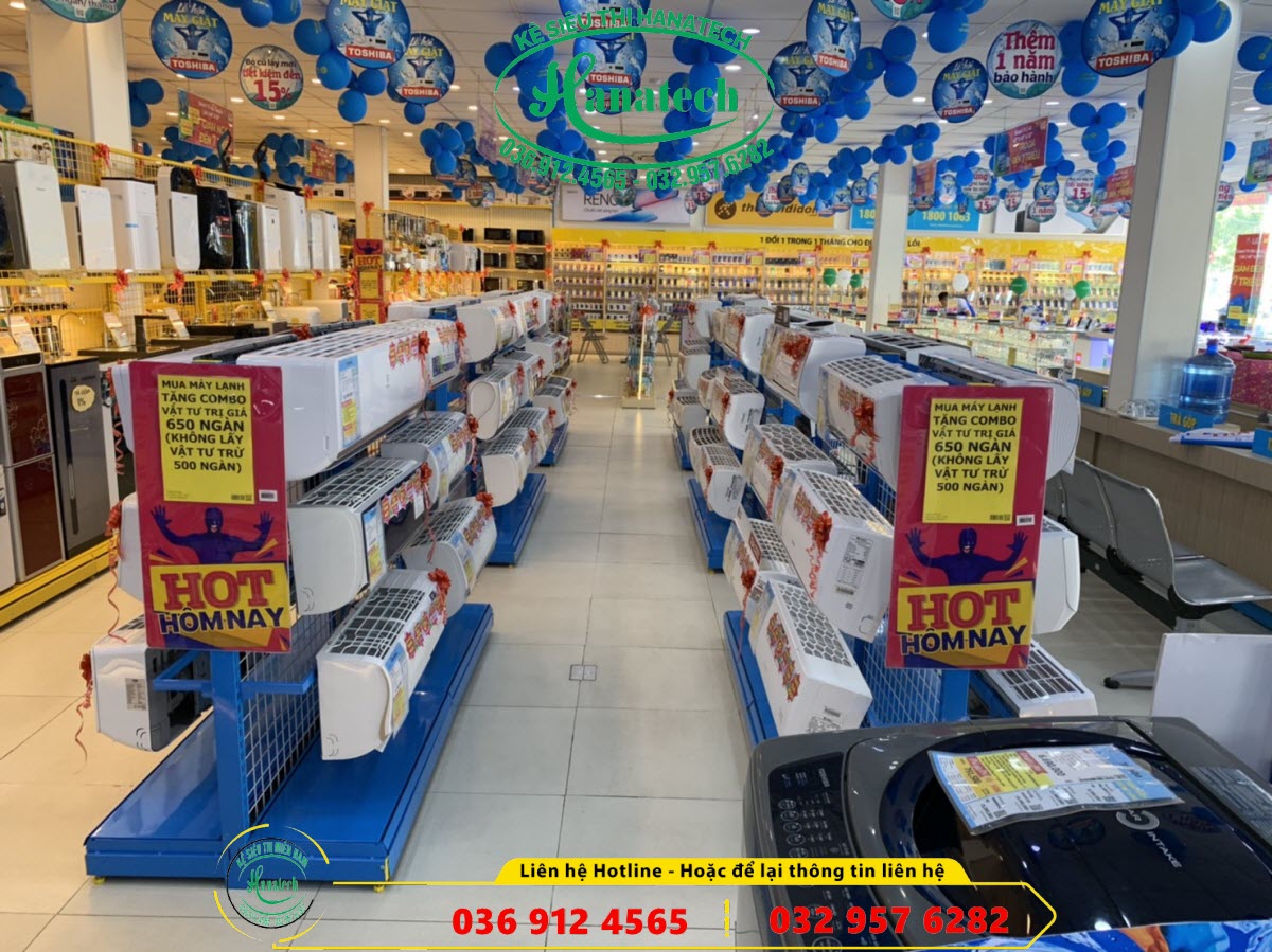 Giá kệ siêu thị trưng bày đồ điện máy gia dụng tại Vũng Tàu