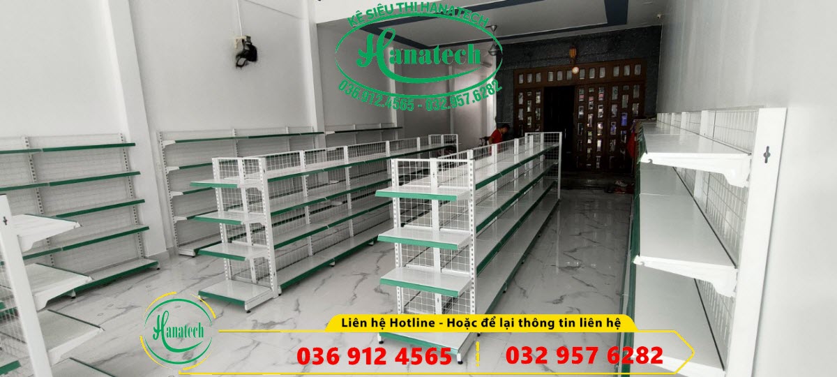 Lắp đặt giá kệ siêu thị cho cửa hàng bách hóa tổng hợp tại Dĩ An Bình Dương