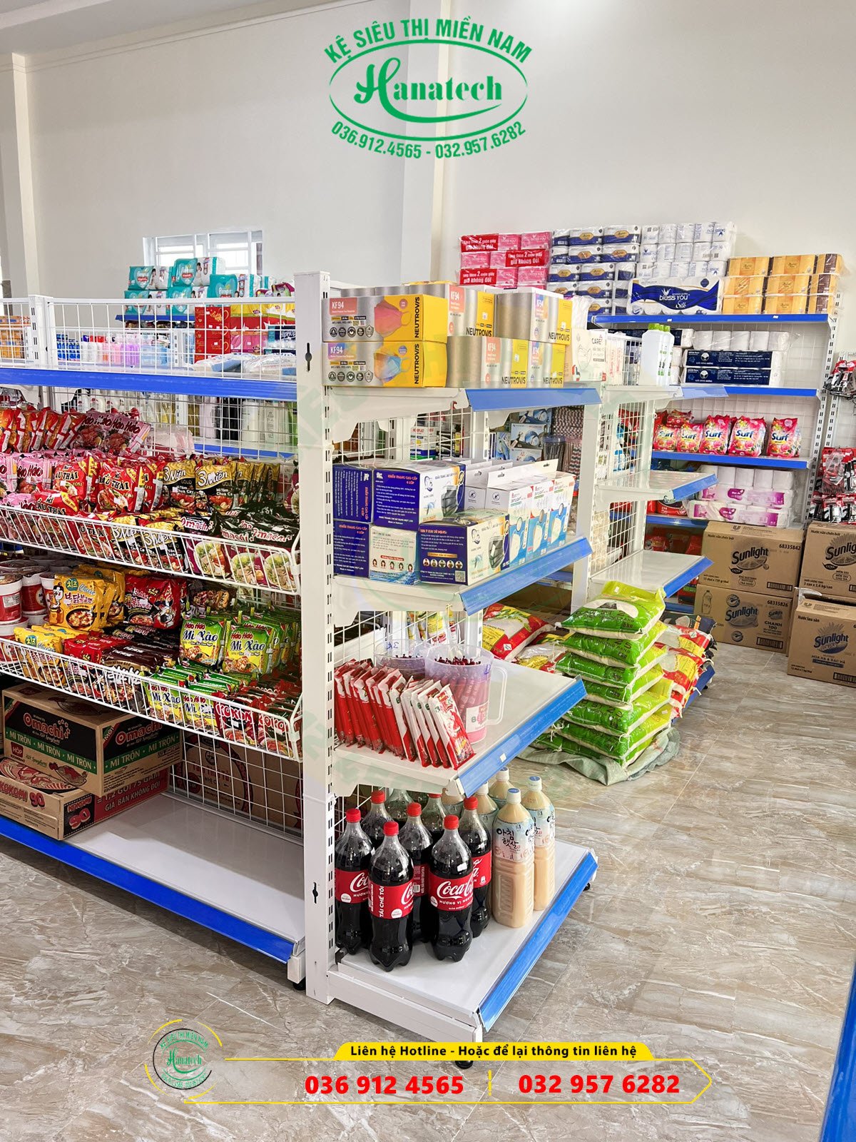 Giá kệ siêu thị trưng bày cho cửa hàng bách hóa tổng hợp tại Bình Dương