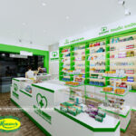 Giá kệ trưng bày cửa hàng quầy hiệu thuốc tây tại Lâm Đồng