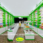 Giá kệ trưng bày cửa hàng quầy hiệu thuốc tây tại Lâm Đồng