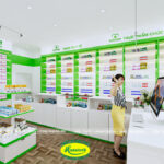 Giá kệ trưng bày cửa hàng quầy hiệu thuốc tây tại Lâm Đồng