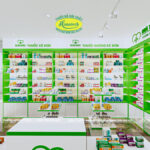 Giá kệ trưng bày cửa hàng quầy hiệu thuốc tây tại Lâm Đồng