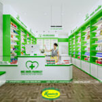 Giá kệ trưng bày cửa hàng quầy hiệu thuốc tây tại Lâm Đồng