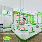 Giá kệ trưng bày cửa hàng quầy hiệu thuốc tây tại Lâm Đồng