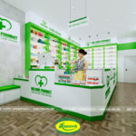 Giá kệ trưng bày cửa hàng quầy hiệu thuốc tây tại Lâm Đồng