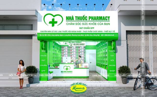 Giá kệ trưng bày cửa hàng quầy hiệu thuốc tây tại Lâm Đồng