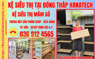 Kệ siêu thị mâm gỗ tại Đồng Tháp