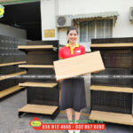 Kệ siêu thị mâm gỗ An Giang