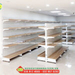 Kệ siêu thị mâm gỗ An Giang