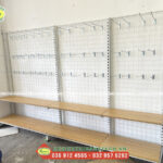 Kệ siêu thị mâm gỗ An Giang