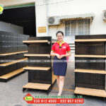 Kệ siêu thị mâm gỗ An Giang