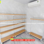 Kệ siêu thị mâm gỗ An Giang