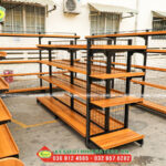 Kệ siêu thị mâm gỗ An Giang