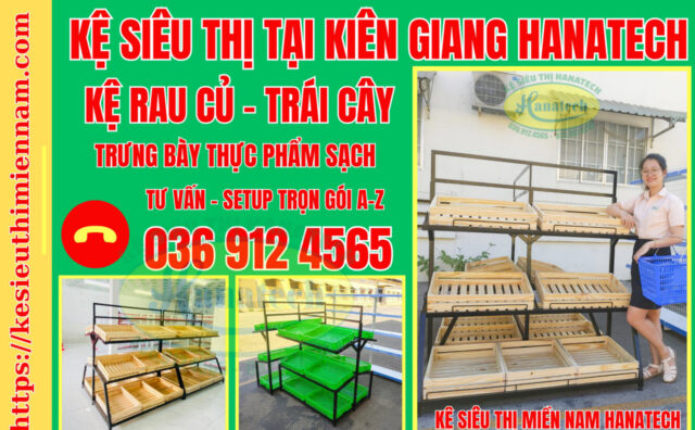 Kệ trưng bày trái cây rau củ quả tại Kiên Giang