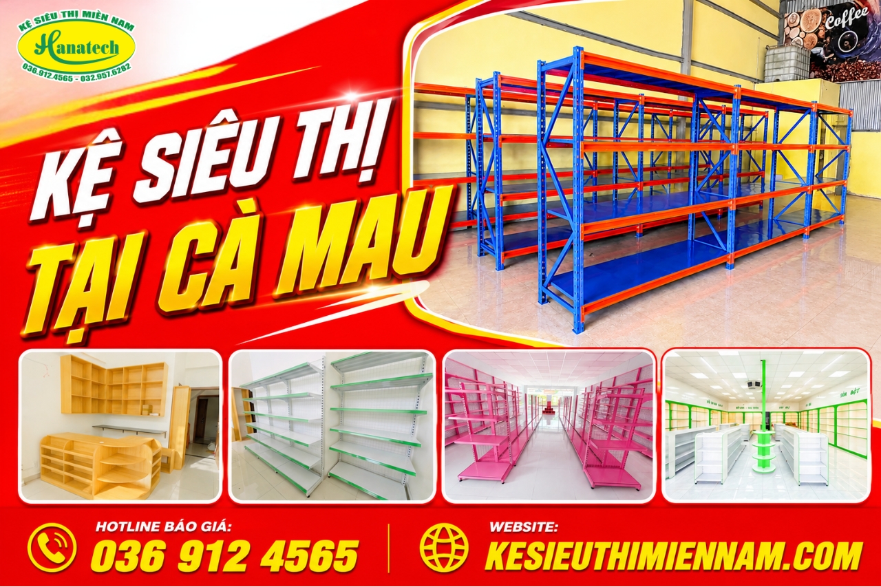 Giá kệ siêu thị Cà Mau