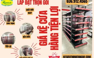 Lắp đặt giá kệ trưng bày cửa hàng tiện lợi tại Vĩnh Long