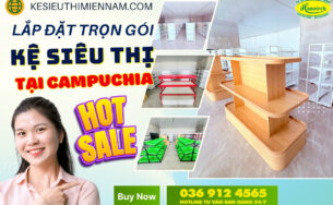 Hanatech lắp đặt kệ siêu thị tại Campuchia