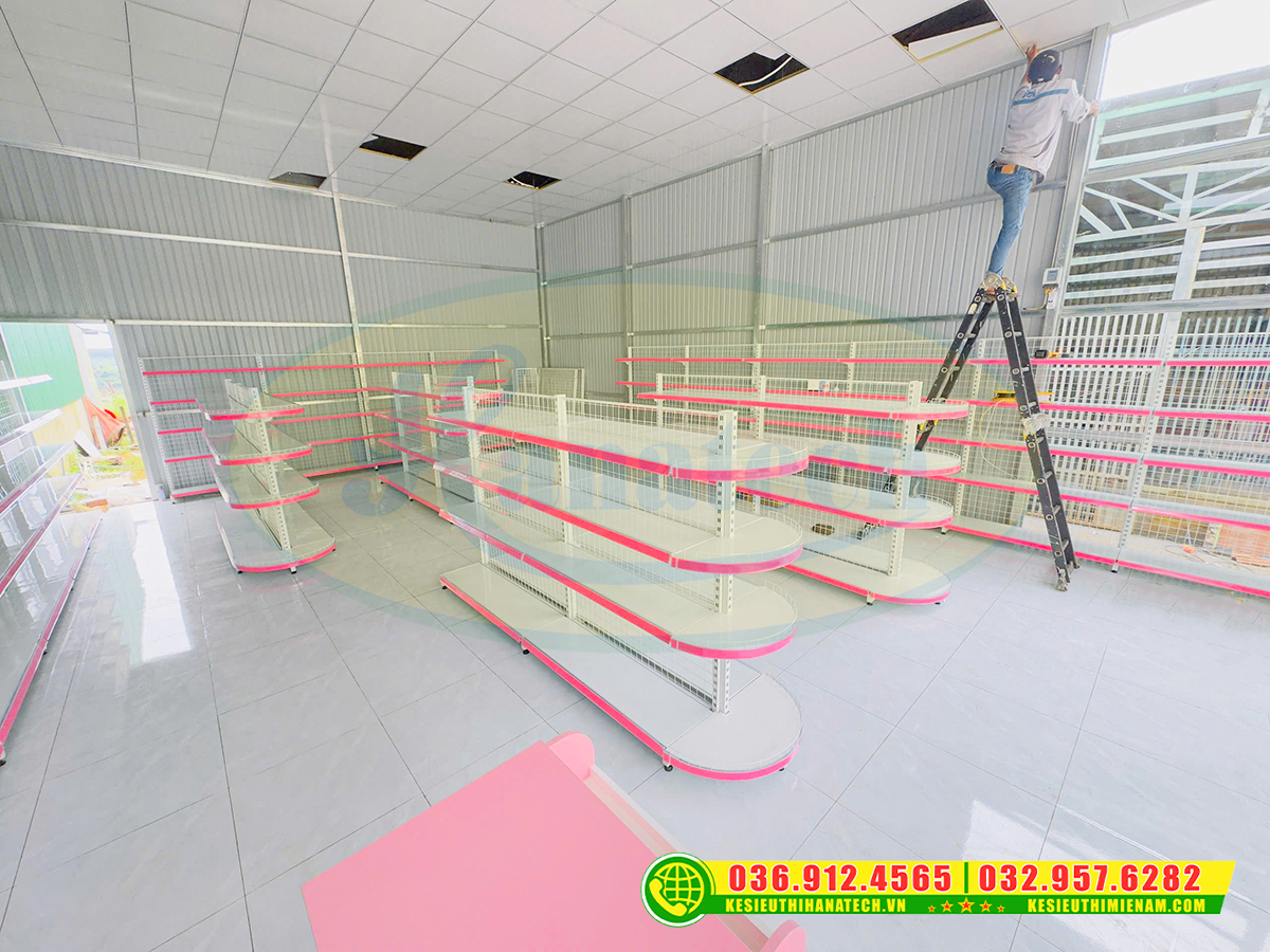 Hoàn thiện lắp đặt kệ cửa hàng bỉm sữa tại Đắk Nông - Chuẩn phong cách mẹ và bé