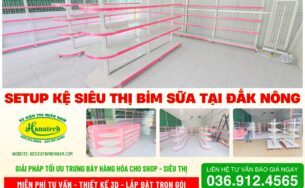 Hoàn thiện lắp đặt kệ cửa hàng bỉm sữa tại Đắk Nông – Chuẩn phong cách mẹ và bé