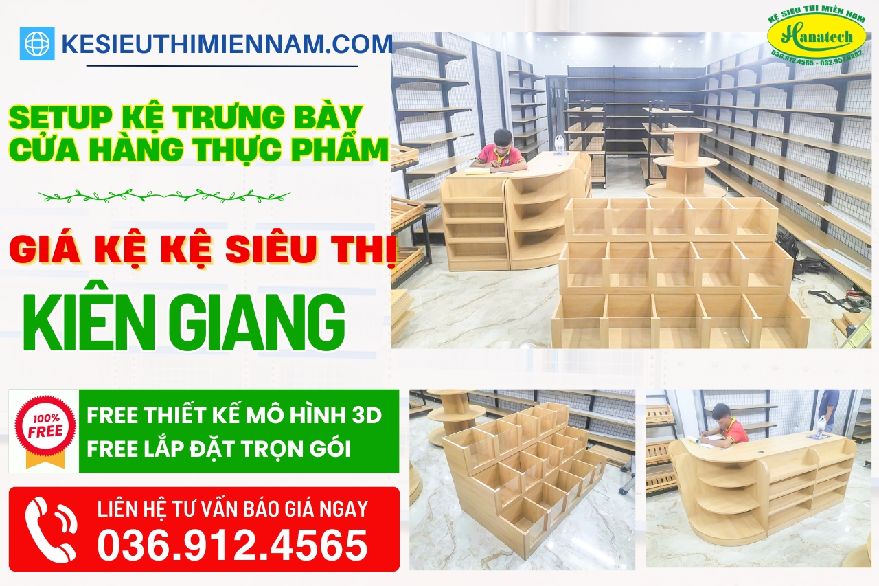 Lắp đặt kệ siêu thị cửa hàng thực phẩm tại Kiên Giang
