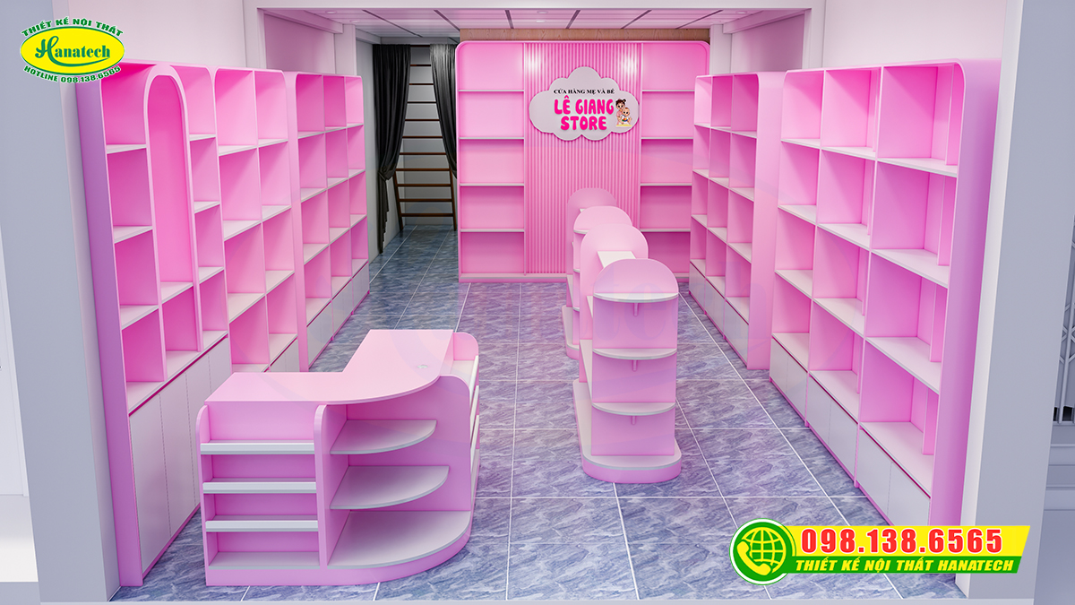 Setup hoàn thiện shop mẹ và bé nhỏ gọn, tiện lợi