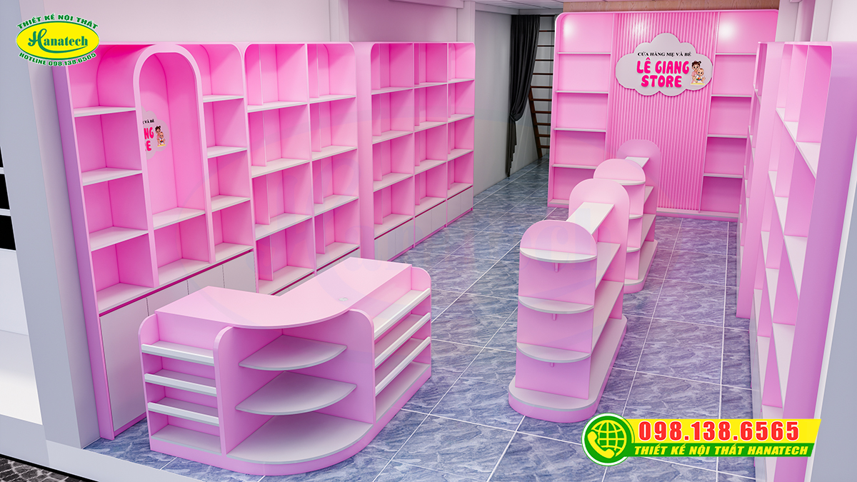 Setup hoàn thiện shop mẹ và bé nhỏ gọn, tiện lợi