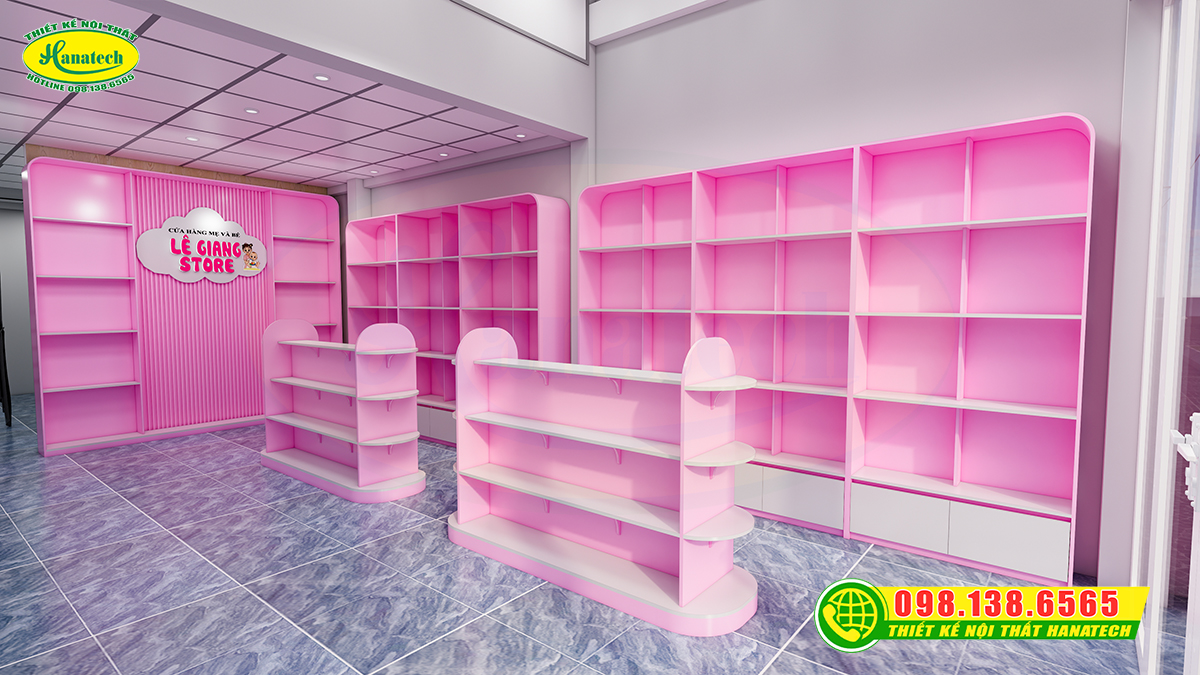 Setup hoàn thiện shop mẹ và bé nhỏ gọn, tiện lợi